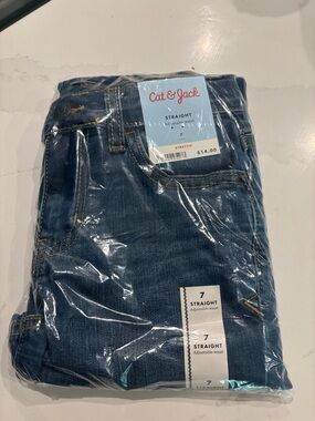 Cat & Jack Straight Fit Jeans - Dark Blue Denim